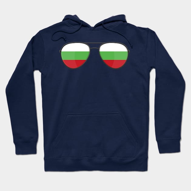 Bulgaria Flag Sunglasses Hoodie by BramCrye